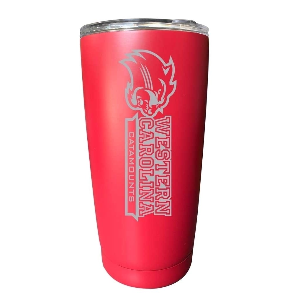 Western Carolina University NCAA Laser-Engraved Tumbler - 16oz Stainless Steel Insulated Mug Choose Your Color Image 2