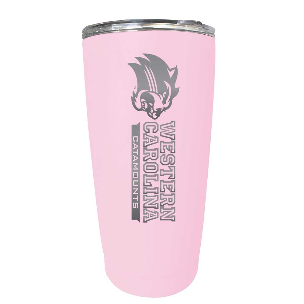 Western Carolina University Etched 16 oz Stainless Steel Tumbler (Gray) Image 2