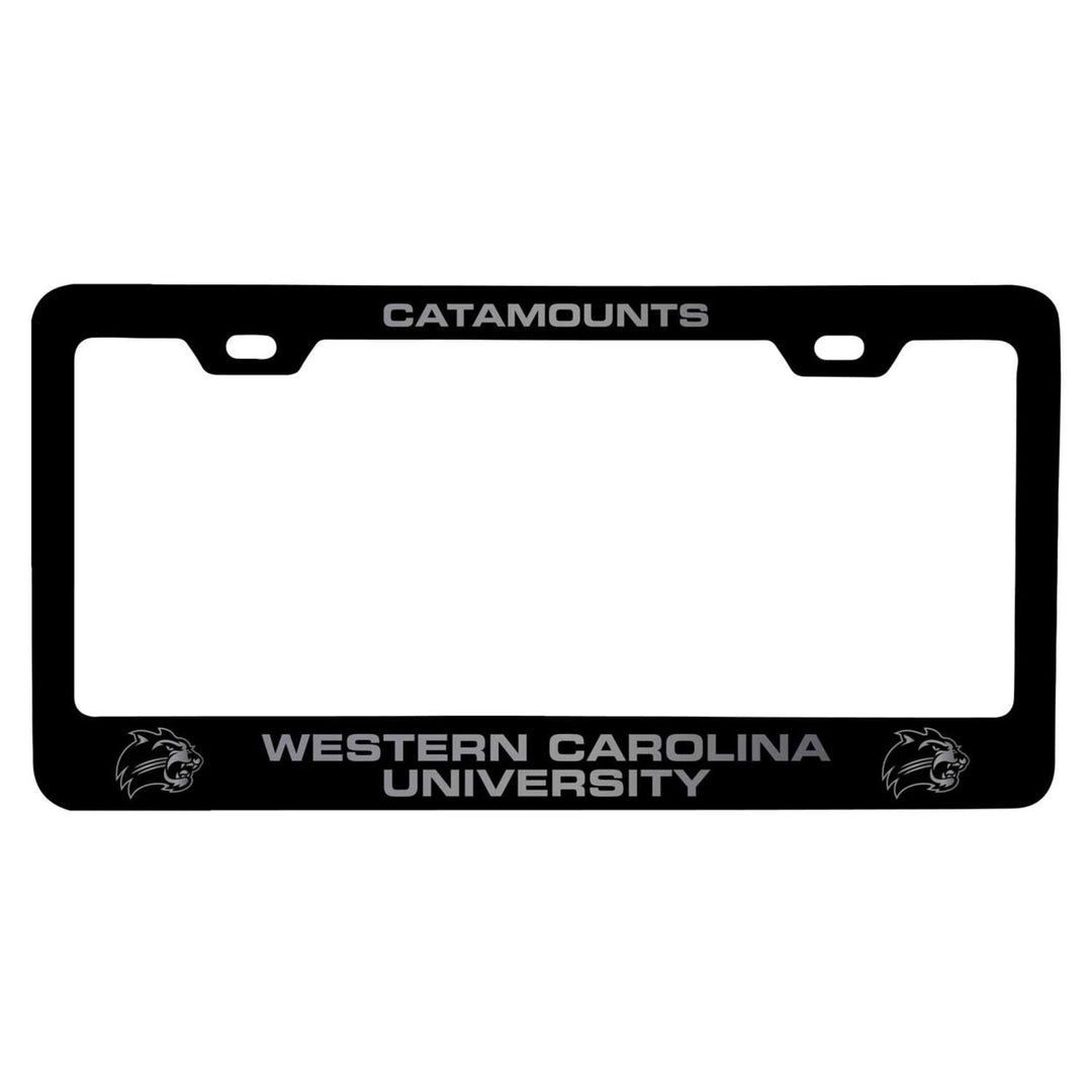 Western Carolina University NCAA Laser-Engraved Metal License Plate Frame - Choose Black or White Color Image 1