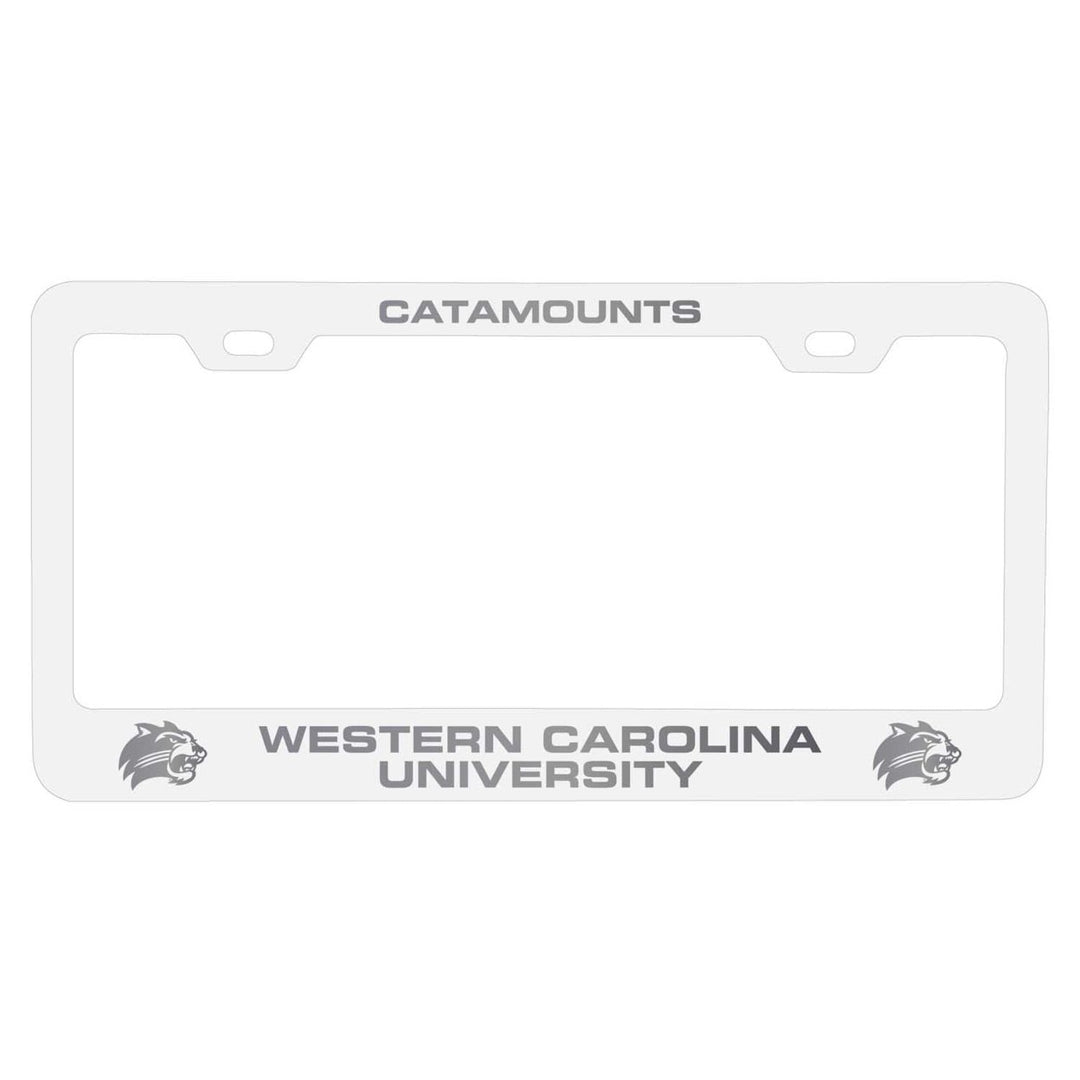 Western Carolina University NCAA Laser-Engraved Metal License Plate Frame - Choose Black or White Color Image 2