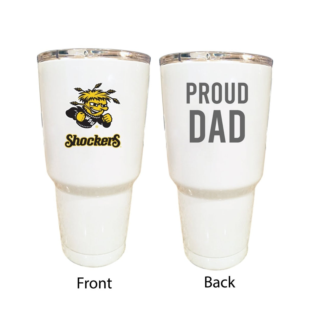 Wichita State Shockers Proud Dad 24 oz Insulated Stainless Steel Tumblers Choose Your Color. Image 1