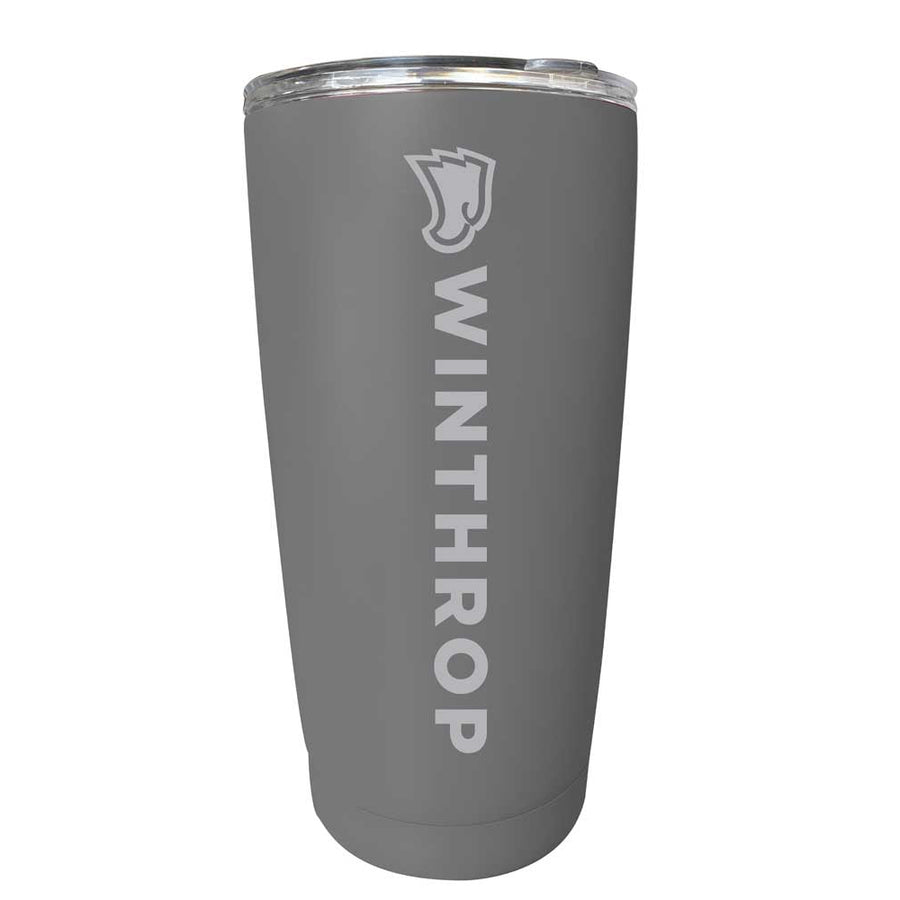 Winthrop University Etched 16 oz Stainless Steel Tumbler (Gray) Image 1