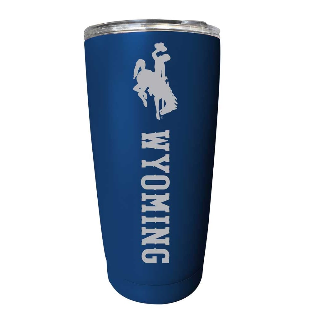 University of Wyoming NCAA Laser-Engraved Tumbler - 16oz Stainless Steel Insulated Mug Choose Your Color Image 1