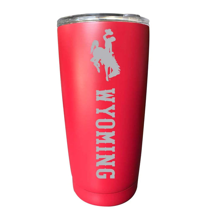 University of Wyoming NCAA Laser-Engraved Tumbler - 16oz Stainless Steel Insulated Mug Choose Your Color Image 2