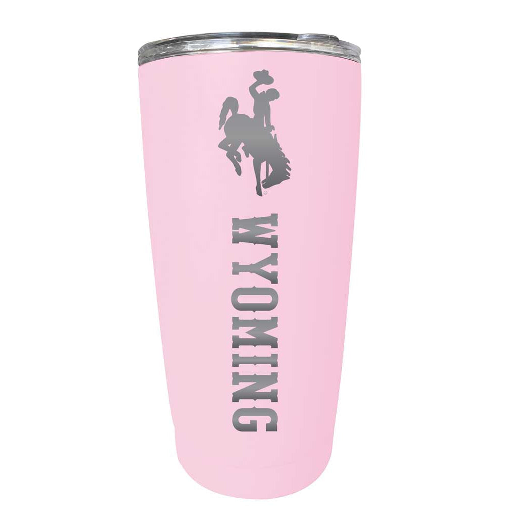 Wyoming Cowboys Etched 16 oz Stainless Steel Tumbler (Gray) Image 2