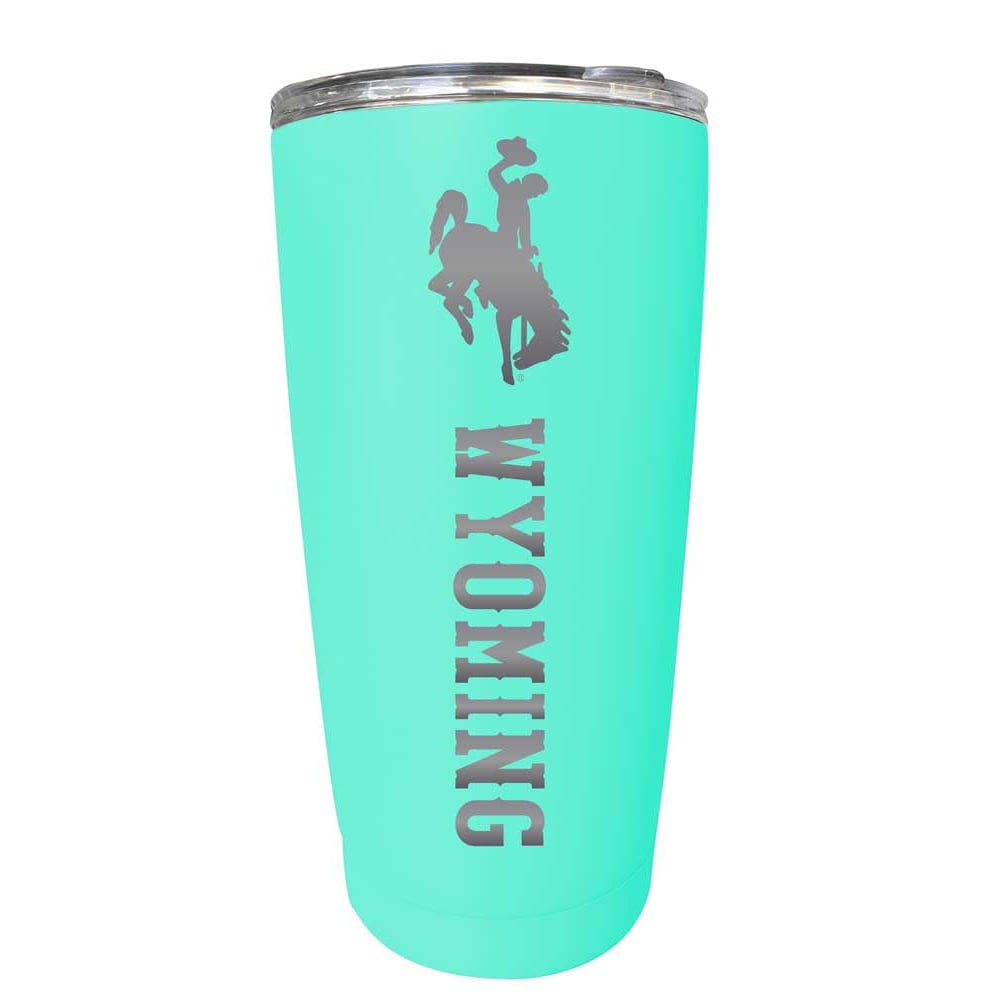 University of Wyoming NCAA Laser-Engraved Tumbler - 16oz Stainless Steel Insulated Mug Choose Your Color Image 3