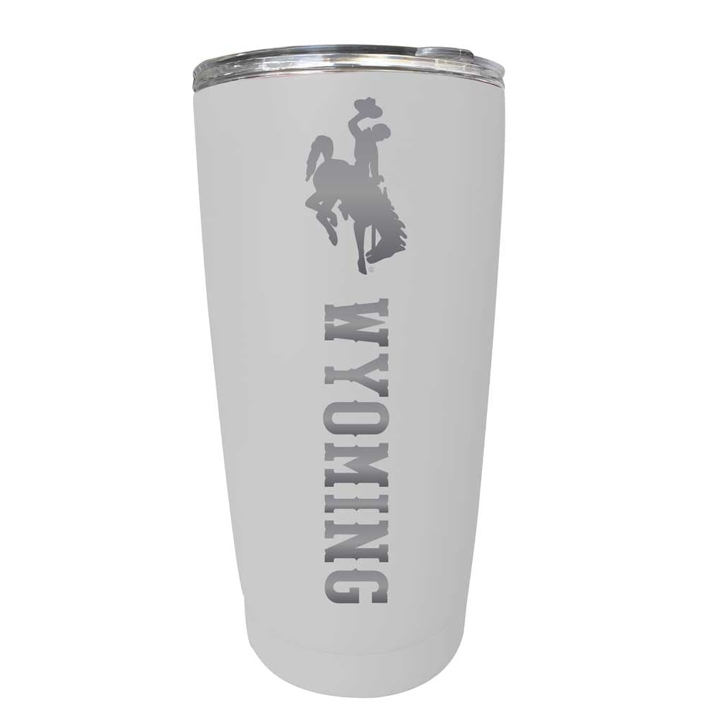 University of Wyoming NCAA Laser-Engraved Tumbler - 16oz Stainless Steel Insulated Mug Choose Your Color Image 4