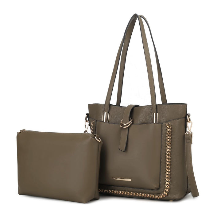 Raya Shoulder Handbag for Women's  Vegan Leather Large with Crossbody Pouch Handbag  by Mia K Image 1