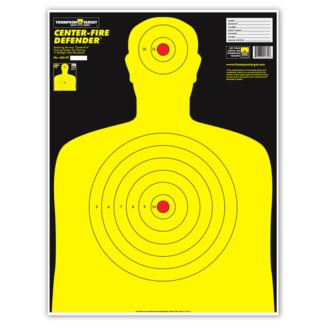Center-Fire Ultra Bright Life Size Silhouette Paper Shooting Targets - 19"x25" (20 Pack) Image 1