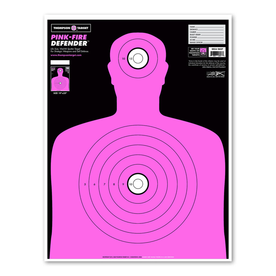 Pink-Fire Ultra Bright Life Size Silhouette Training Targets - 19"x25" (20 Pack) Image 1