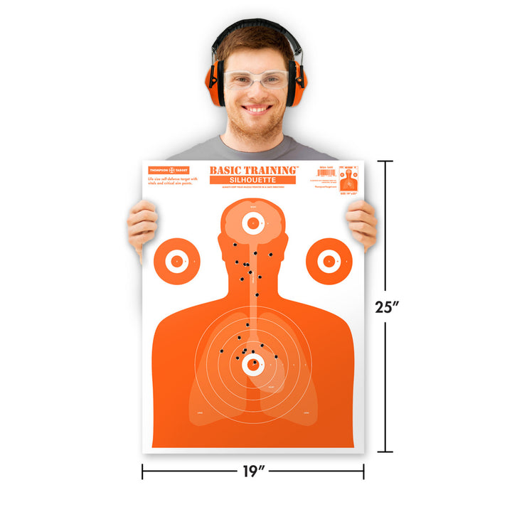 Basic Training Silhouette - Life Size Economy Paper Shooting Targets - 19"x25" (20 Pack) Image 2