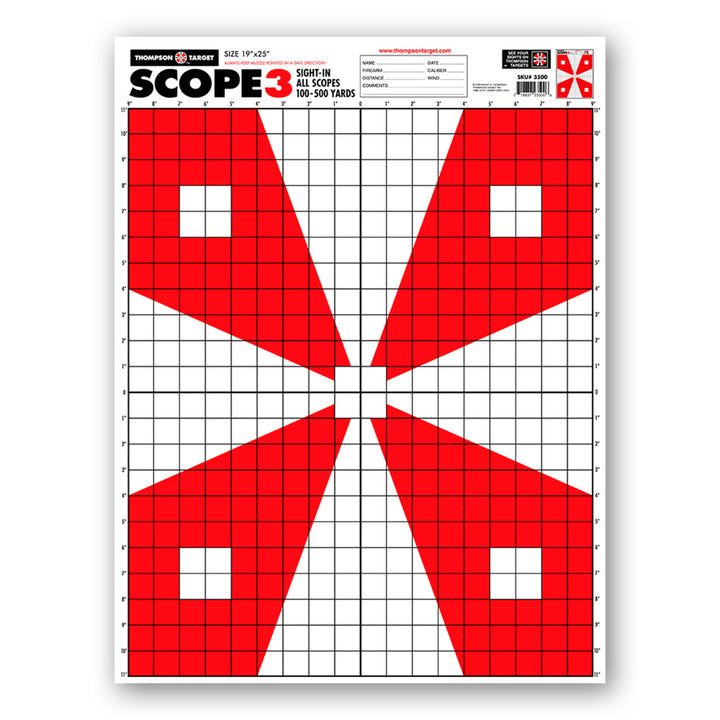 Scope 3 - Paper Alignment Sight-In Shooting Targets - 19"x25" (20 Pack) Image 1