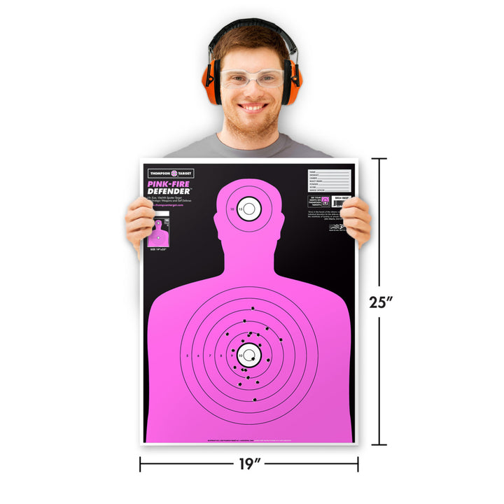 Pink-Fire Ultra Bright Life Size Silhouette Training Targets - 19"x25" (20 Pack) Image 2