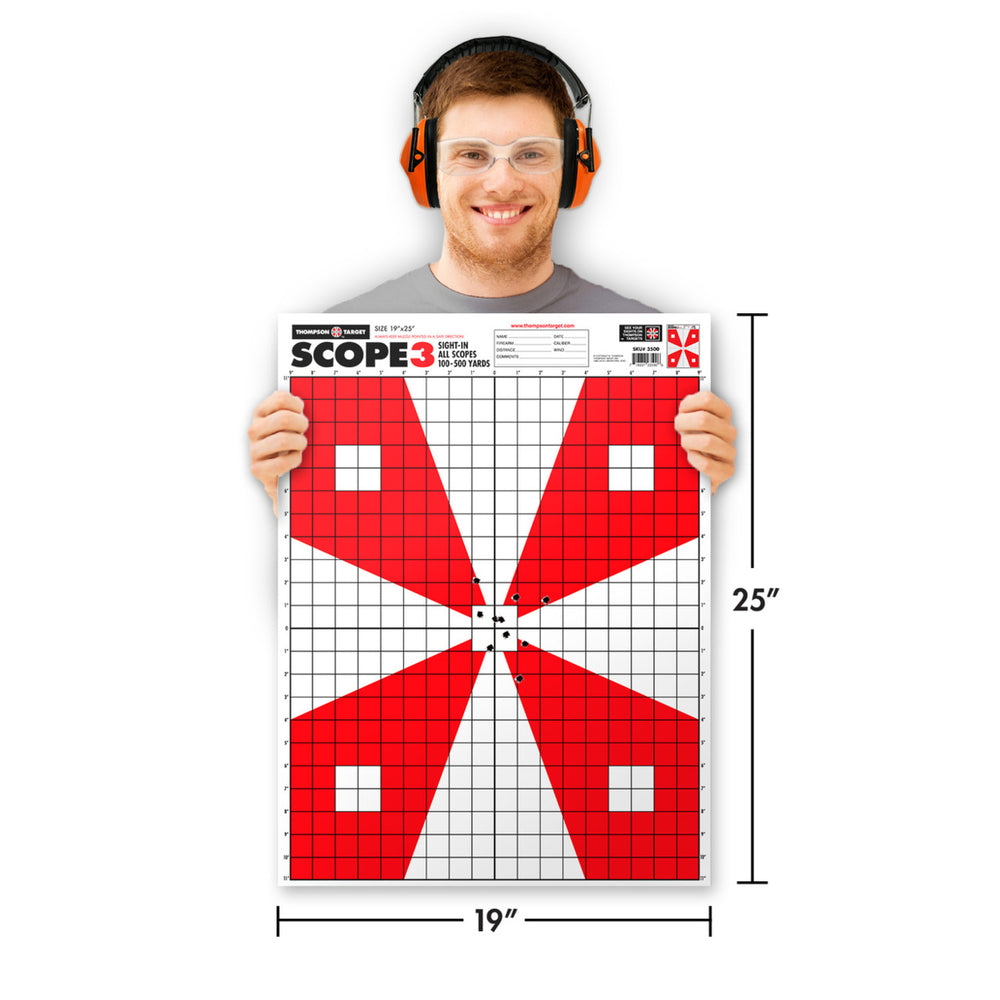 Scope 3 - Paper Alignment Sight-In Shooting Targets - 19"x25" (20 Pack) Image 2