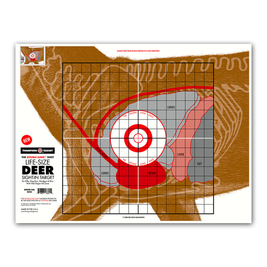 Life-Size Deer Vitals Sight-In 19"x25" Targets (20 Pack) Image 1