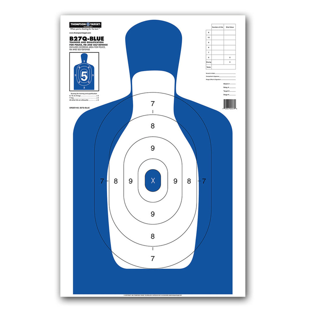 B27Q-Blue Silhouette Qualification Shooting Targets - 25"x38" (25 Pack) Image 1