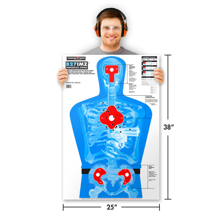 B27-IMZ Life Size Silhouette Paper Shooting Targets - 25"x38" (25 Pack) Image 2