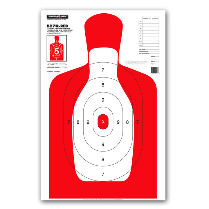 B27Q-Red Silhouette Qualification Shooting Targets - 25"x38" (25 Pack) Image 1