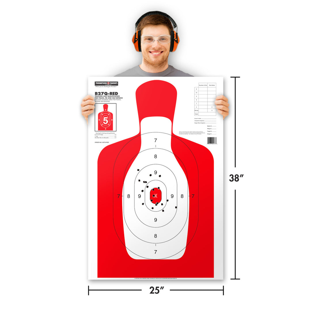 B27Q-Red Silhouette Qualification Shooting Targets - 25"x38" (25 Pack) Image 2