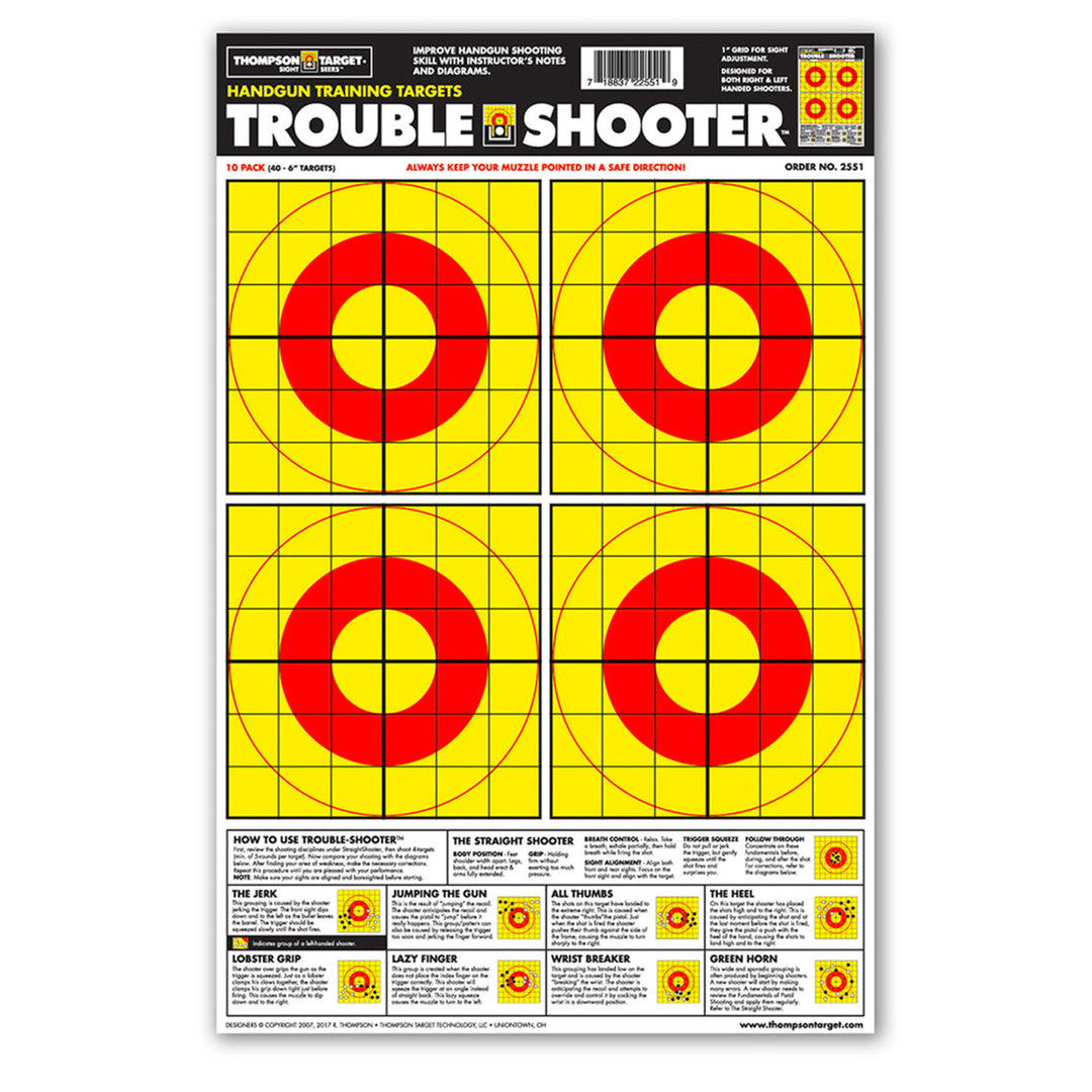 Trouble-Shooter Handgun Diagnostic 12.5"x19" Paper Shooting Targets (30 Pack) Image 1