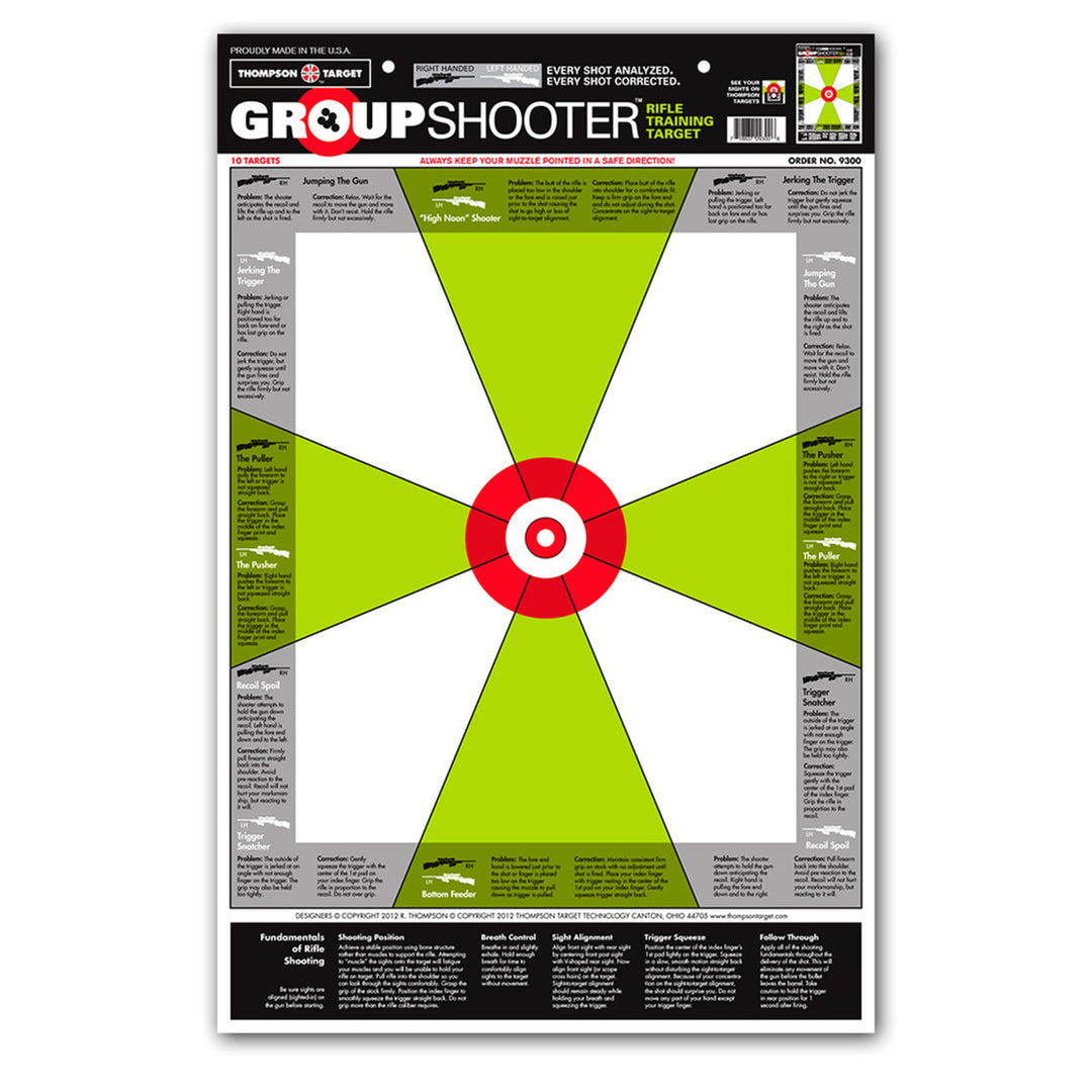 Group-Shooter Rifle Targets - Diagnostic 12.5"x19" Paper Shooting (30 Pack) Image 1