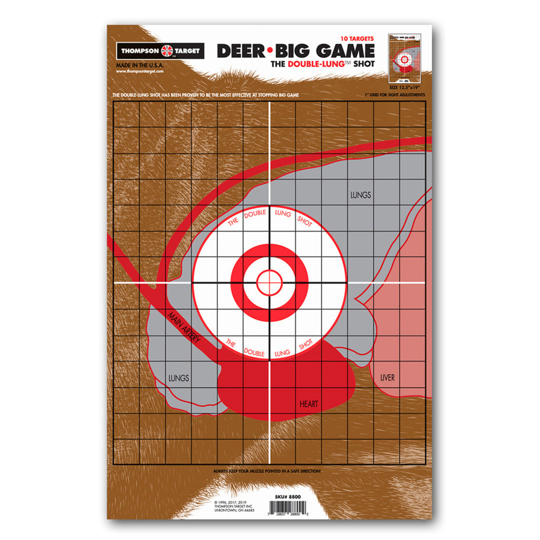 Life-Size Deer Vitals Targets for Hunting & Shooting - 12.5"x19" Paper (30 Pack) Image 1