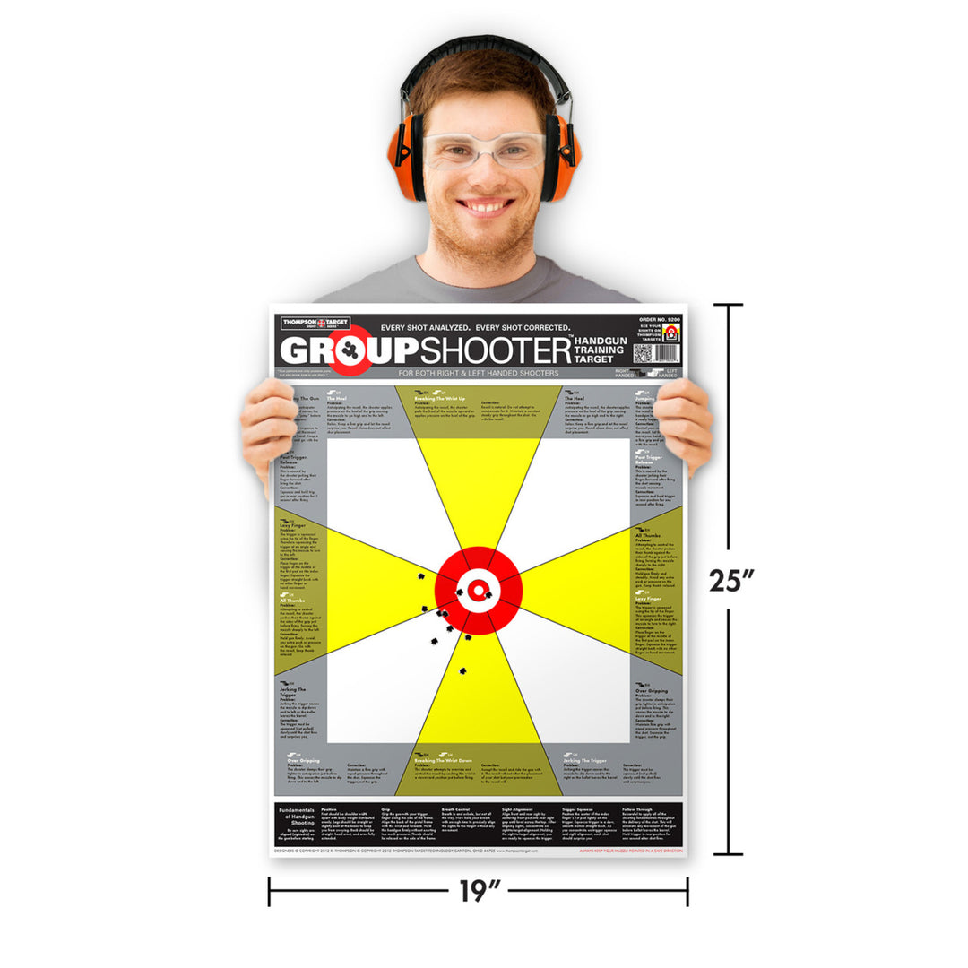 Group Shooter Handgun Diagnostic - Paper Shooting Targets - 19"x25" (20 Pack) Image 2