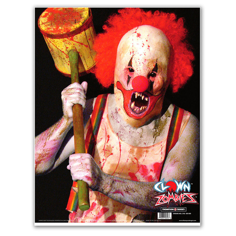 Clown Zombie - Ultra Bright Paper Shooting Targets - 19"x25" (20 Pack) Image 1