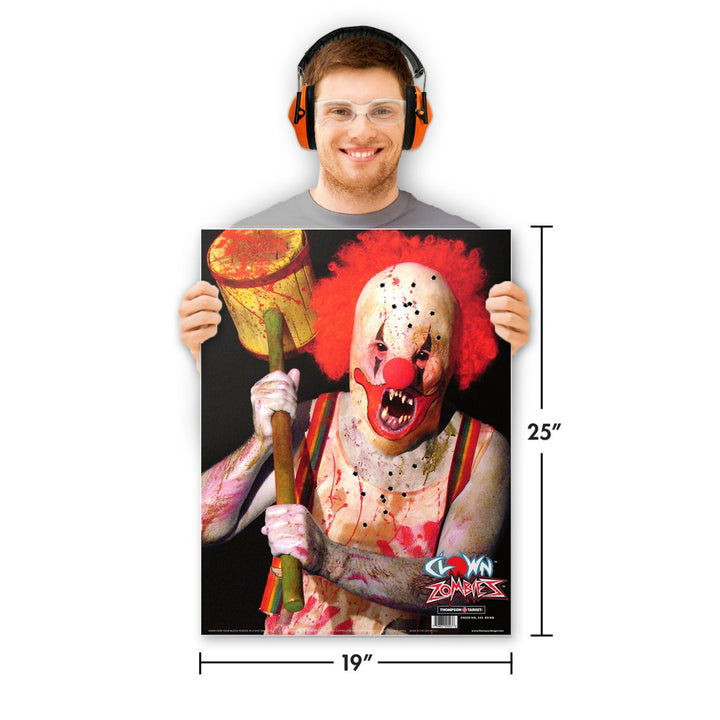 Clown Zombie - Ultra Bright Paper Shooting Targets - 19"x25" (20 Pack) Image 2