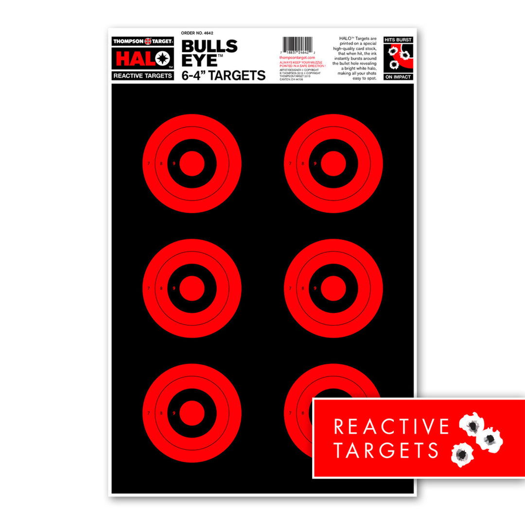 HALO Bullseye 6-4" Targets - Reactive Splatter 12.5"x19" (20 Pack) Image 1