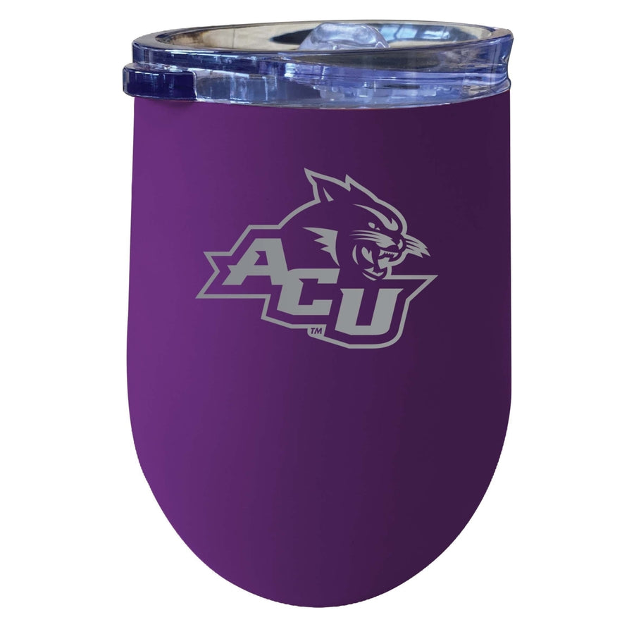 Abilene Christian University 12 oz Etched Insulated Wine Stainless Steel Tumbler Purple Image 1
