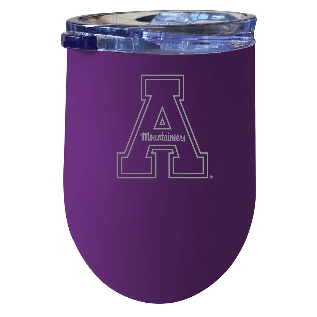 Appalachian State 12 oz Etched Insulated Wine Stainless Steel Tumbler Purple Image 1