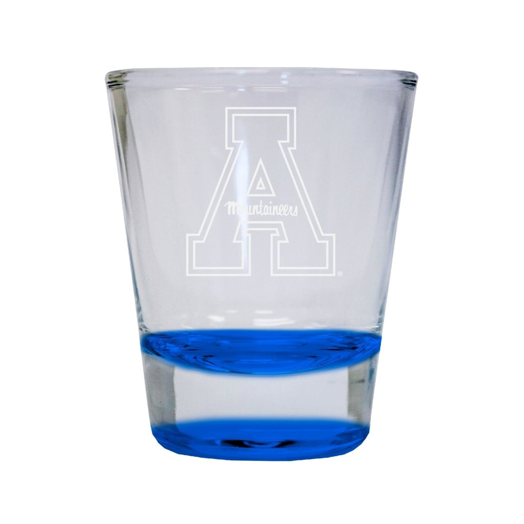 NCAA Appalachian State Collectors 2oz Laser-Engraved Spirit Shot Glass Blue Image 1