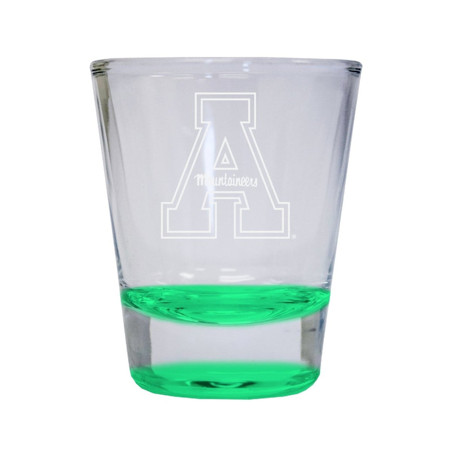 NCAA Appalachian State Collectors 2oz Laser-Engraved Spirit Shot Glass Green Image 1