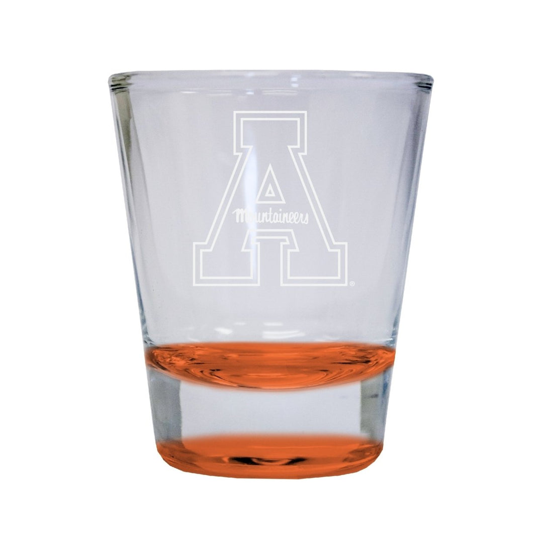 NCAA Appalachian State Collectors 2oz Laser-Engraved Spirit Shot Glass Orange Image 1