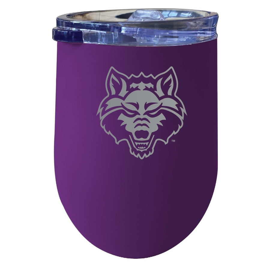 Arkansas State NCAA Laser-Etched Wine Tumbler - 12oz Stainless Steel Insulated Cup Image 1