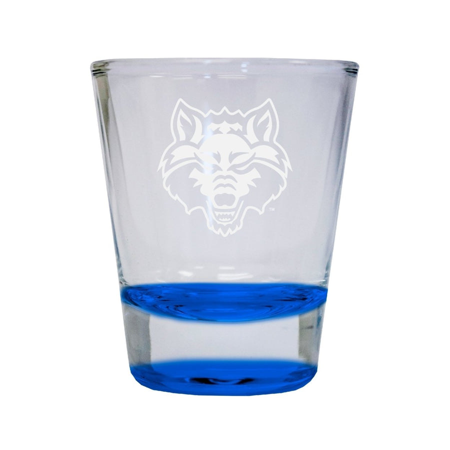 NCAA Arkansas State Collectors 2oz Laser-Engraved Spirit Shot Glass Blue Image 1