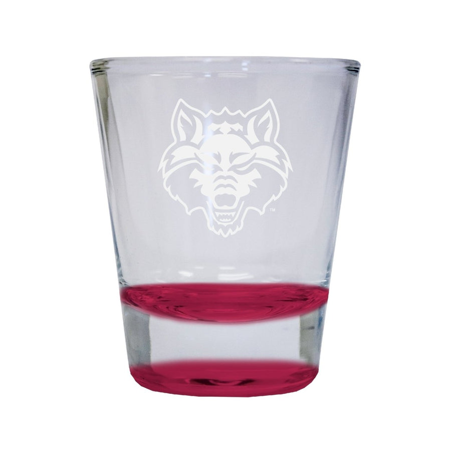 NCAA Arkansas State Collectors 2oz Laser-Engraved Spirit Shot Glass Red Image 1