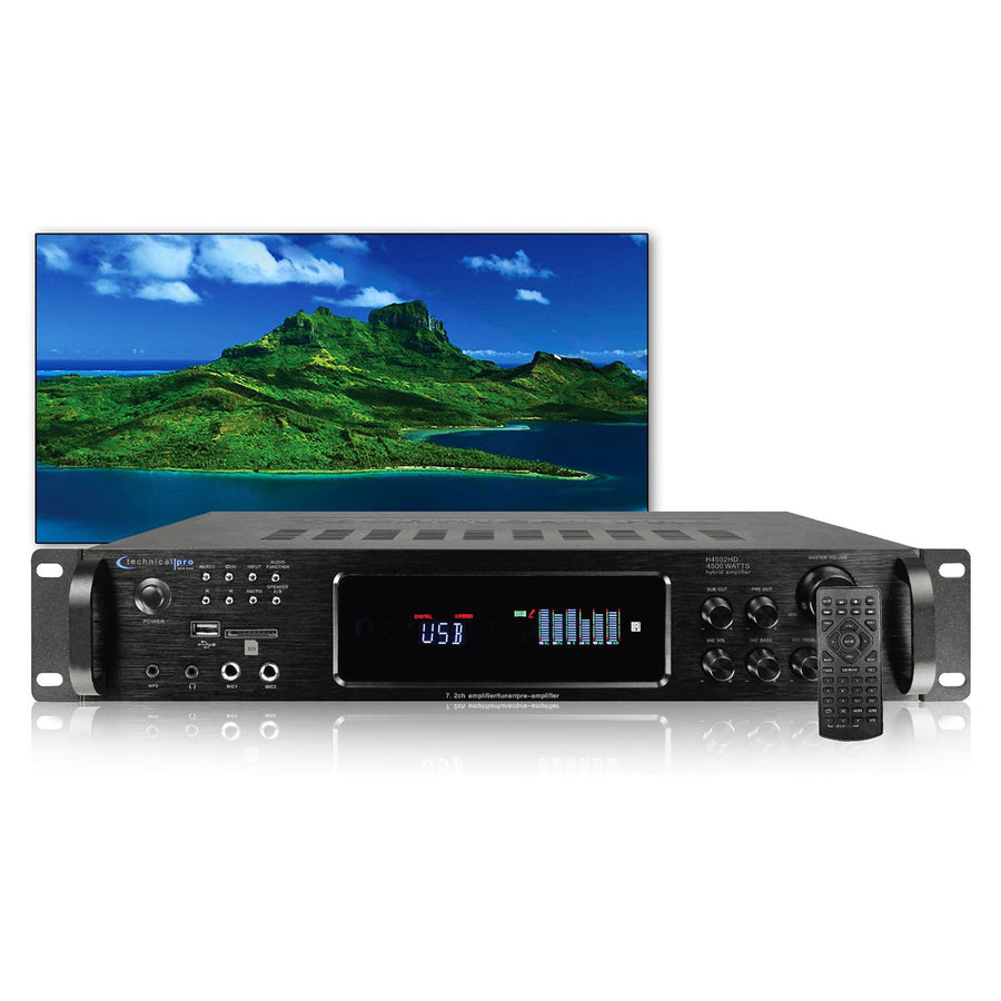 Technical Pro 4500 Watts Digital Hybrid Amplifier Preamp Tuner with 2 Mic, RCA, HDMI, Headphone, USB and SD Card Inputs, Image 1