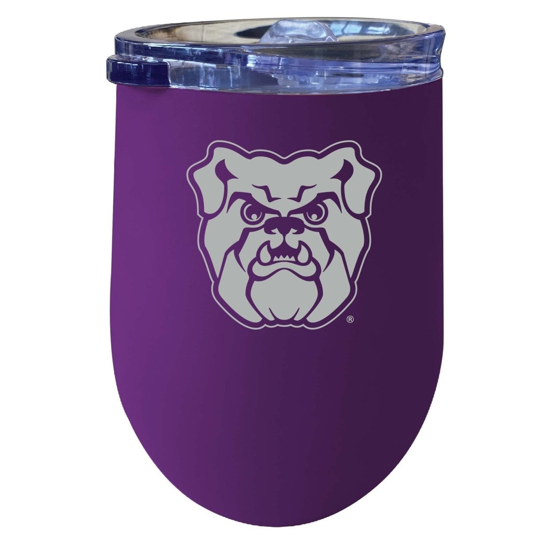 Butler Bulldogs 12 oz Etched Insulated Wine Stainless Steel Tumbler Purple Image 1