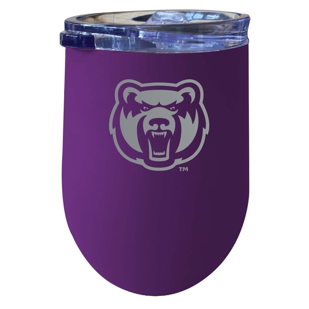 Central Arkansas Bears 12 oz Etched Insulated Wine Stainless Steel Tumbler Purple Image 1