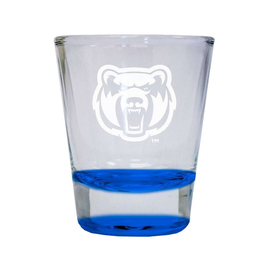 Central Arkansas Bears Etched Round Shot Glass 2 oz Blue Image 1