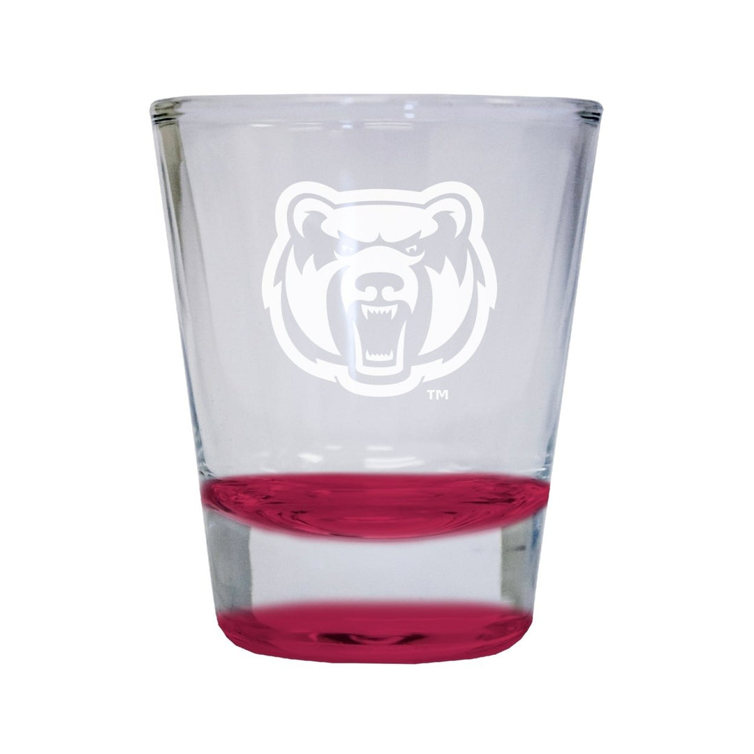 Central Arkansas Bears Etched Round Shot Glass 2 oz Red Image 1