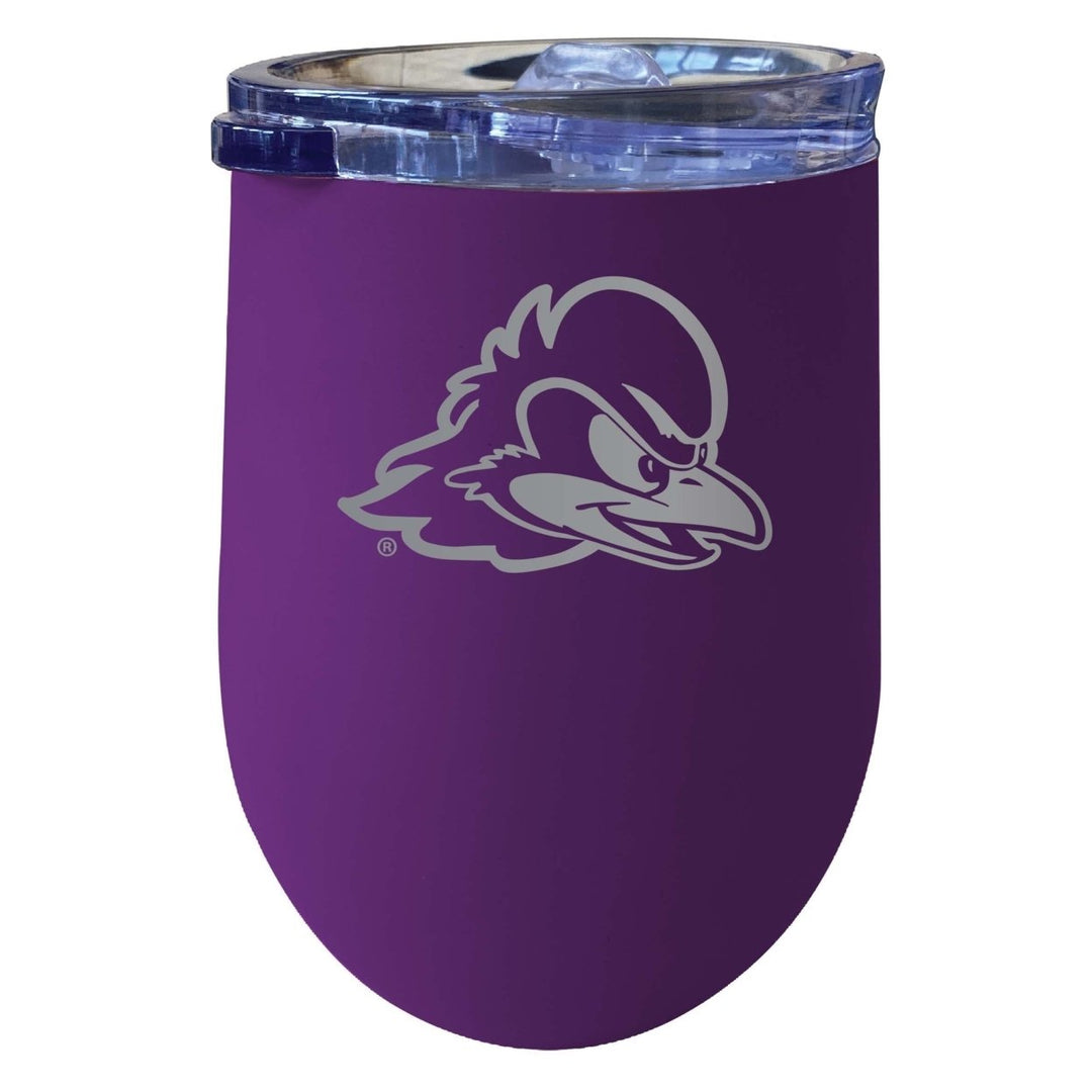 Delaware Blue Hens 12 oz Etched Insulated Wine Stainless Steel Tumbler Purple Image 1