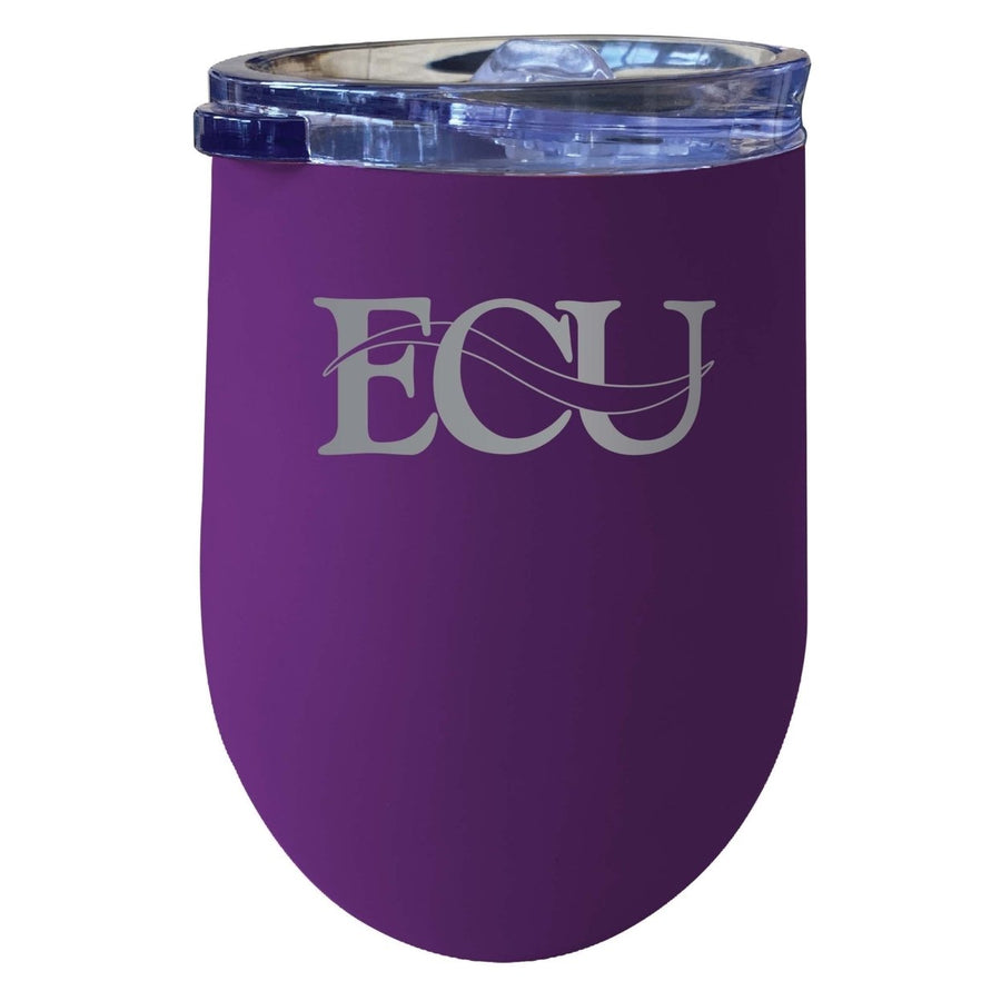 East Central University Tigers 12 oz Etched Insulated Wine Stainless Steel Tumbler Purple Image 1