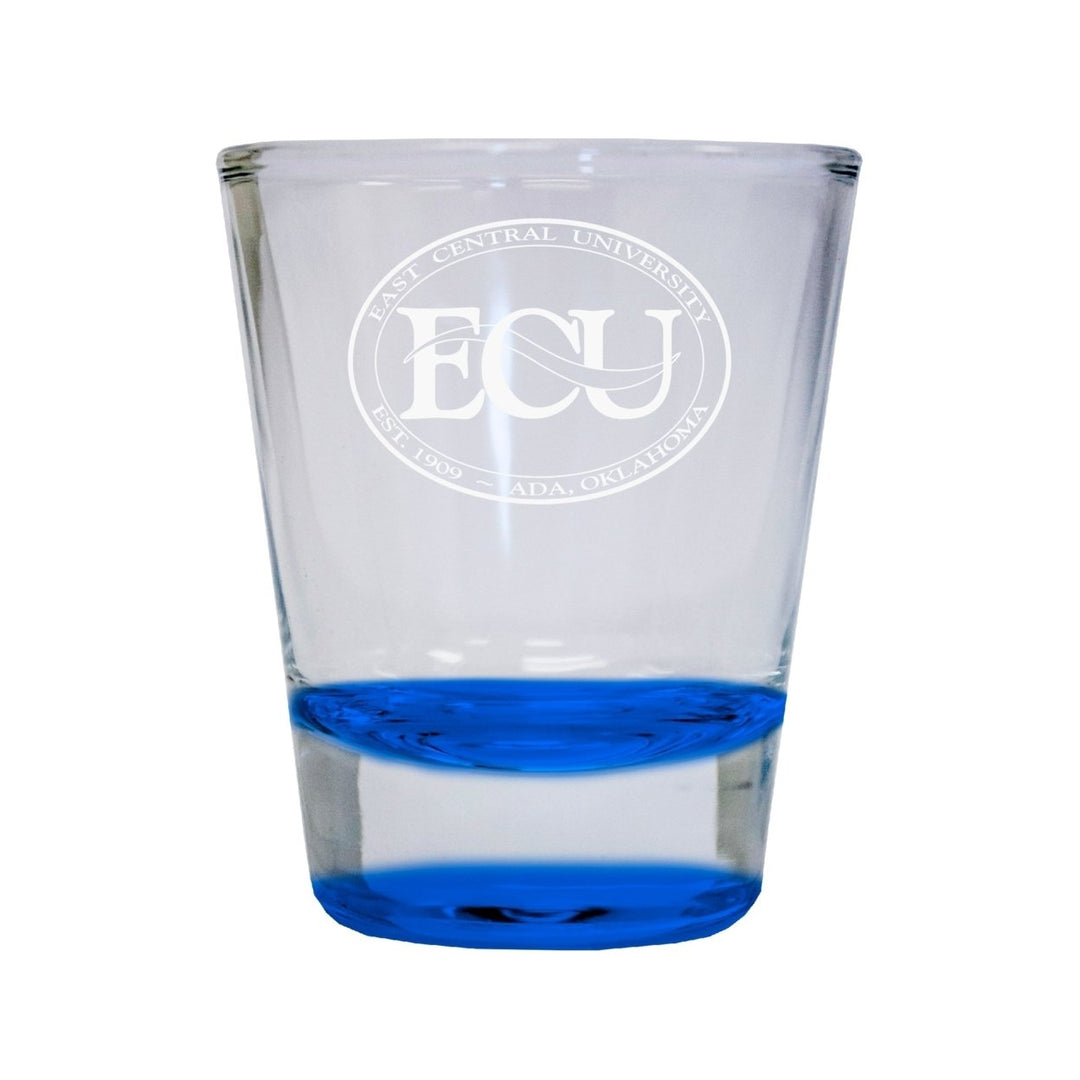 NCAA East Central University Tigers Collectors 2oz Laser-Engraved Spirit Shot Glass Blue Image 1