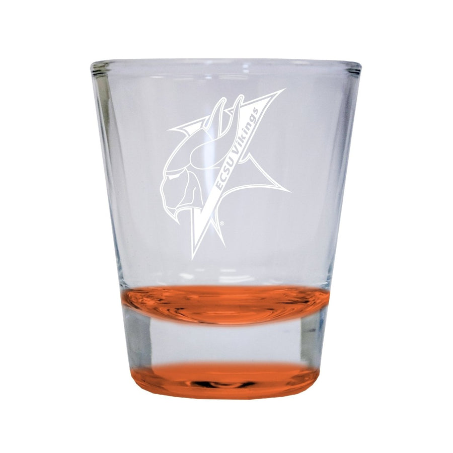 NCAA Elizabeth City State University Collectors 2oz Laser-Engraved Spirit Shot Glass Orange Image 1