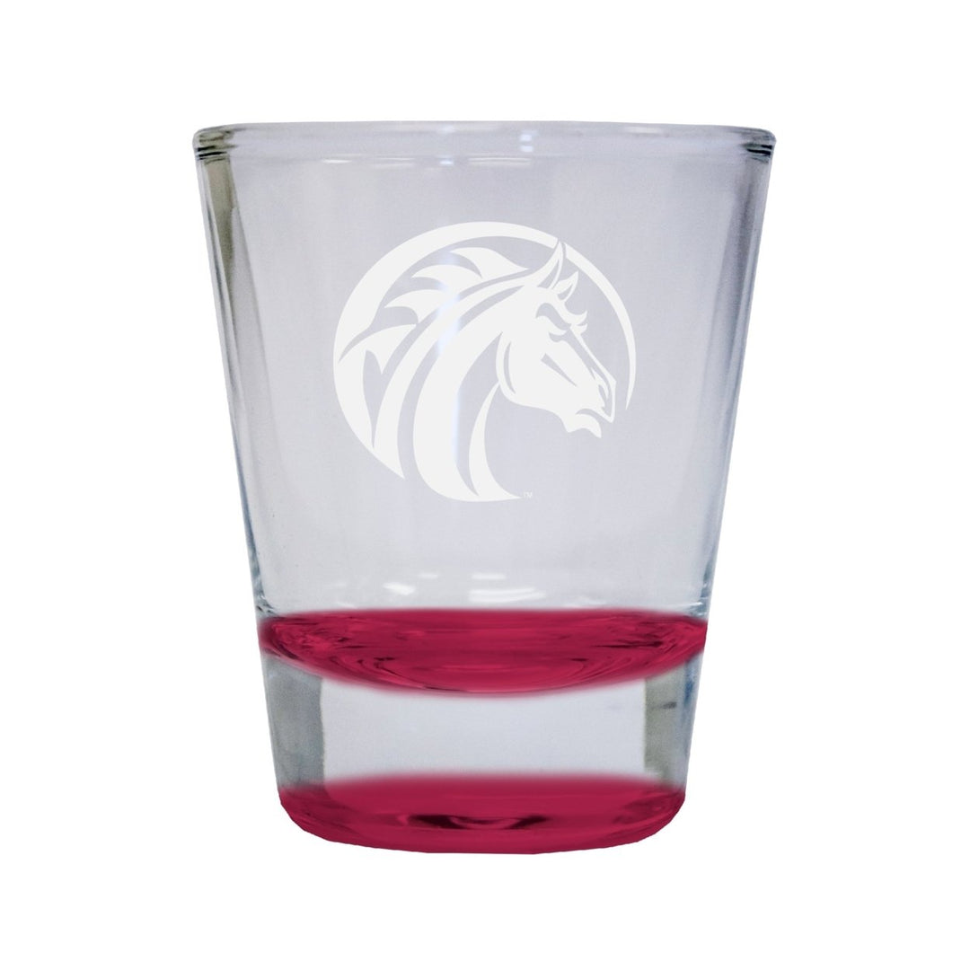 Fayetteville State University Etched Round Shot Glass 2 oz Red Image 1