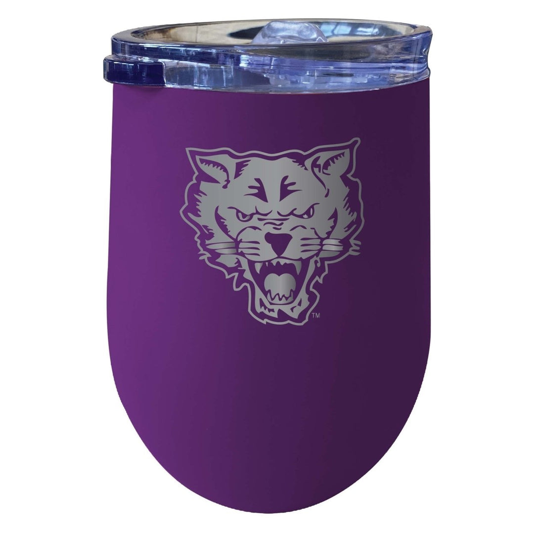 Fort Valley State University 12 oz Etched Insulated Wine Stainless Steel Tumbler Purple Image 1
