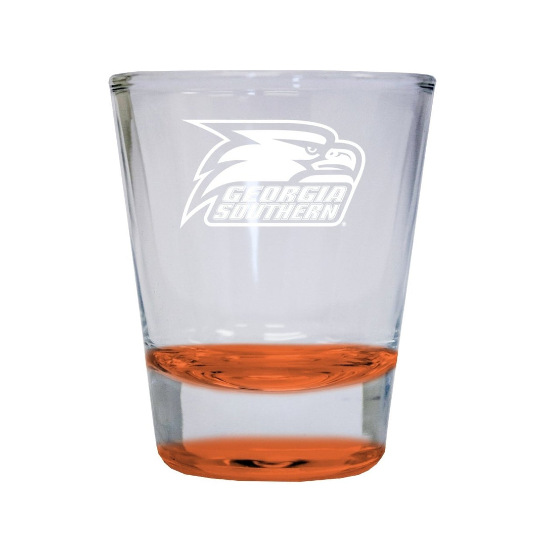 NCAA Georgia Southern Eagles Collectors 2oz Laser-Engraved Spirit Shot Glass Orange Image 1